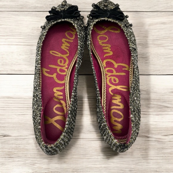 Sam Edelman Shoes - SIZE 8 SAM EDELMAN TWEED BALLERINA FLATS EMBELLISHED